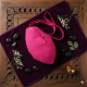 NOVELIKA-Cherry Red Radha Krishna Embroidered Chanting Bag /Japa Mala Bag With Sakshi Mala Counter (Paack of 1)