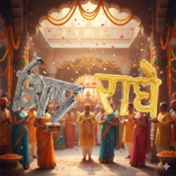 Radhe Radhe- Tilak Stamp-Silver Metal-Forehead Tika Tool for Men/Women Deity Ornament .( Pack of 5 )