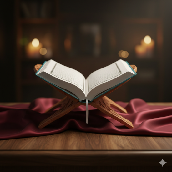 NOVELIKA-Book Holder for Religions Book - Wooden Polished Folding Holy Book Stand (Set of 1)