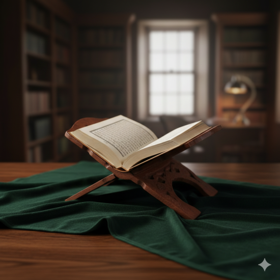 NOVELIKA-Book Holder for Religions Book - Wooden Polished Folding Holy Book Stand (Set of 1)