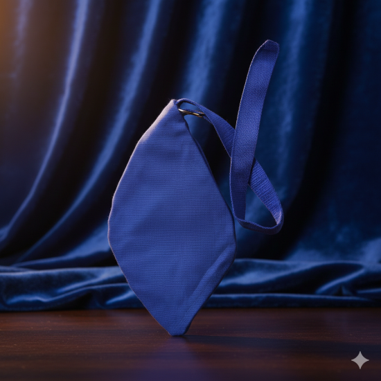 NOVELIKA-Blue Pure Cotton Chanting Bag Or Gomukhi Japa Mala Bag Or Cotton Bead Bag With Sakshi Mala Counter (Pack of 1)