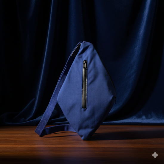 NOVELIKA-Blue Pure Cotton Chanting Bag Or Gomukhi Japa Mala Bag Or Cotton Bead Bag With Sakshi Mala Counter (Pack of 1)