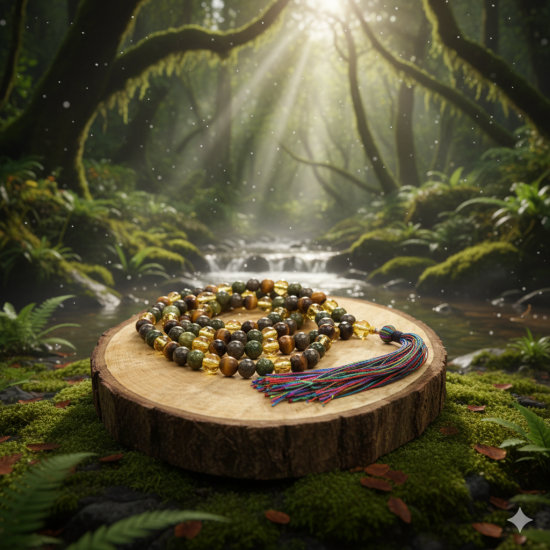 Novelika-The Cosmic Connect Money Magnet Jap Mala Natural Crystal Beads(NA1054)