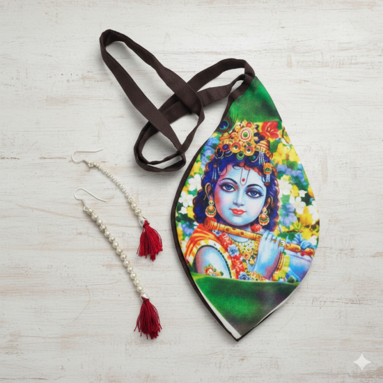 NOVELIKA-Shree Bal Krishna Printed Cotton Japa Bag/Chanting Bag With Sakshi Mala Counter (Pack of 1) NOVELIKA-Shree Bal Krishna Printed Cotton Japa Bag/Chanting Bag With Sakshi Mala Counter (Pack of 1)
