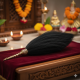 NOVELIKA-Sacred Black Chawar Sahib With Brass Handle -Elegant Fly Whisk For Spiritual Worship, Honor, And Ceremonial Rituals, Size: 18 Inches 