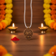 Shree Radha Tulsi Mala Or Holy Basil Necklace With Engraved Design Wooden Pendant Locket - Set Of 1