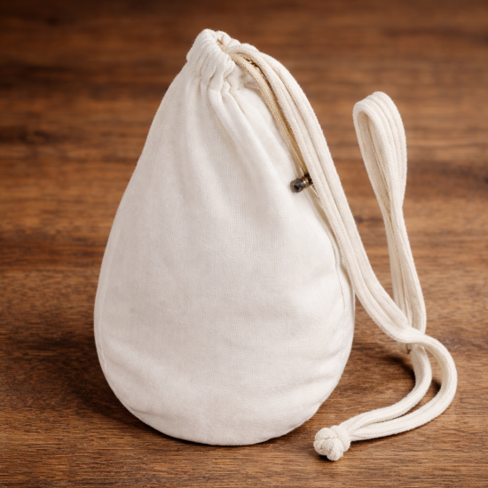 NOVELIKA-Radhey Krishna-Pure White Japa Mala Bag Or Chanting Bag/Gomukhi Japa Bag With Zip Pocket (Pack Of 2) 