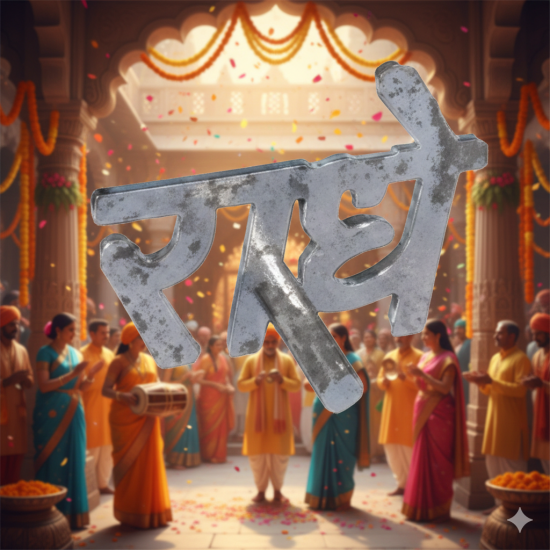 Radhe Tilak Stamp-Silver Metal-Forehead Tika Tool for Men/Women Deity Ornament .( Pack of 5 )