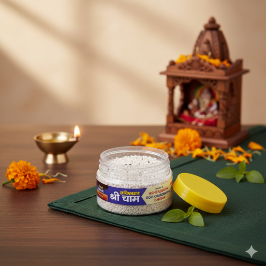 100 % Pure & Natural Ashtagandha Gopi Chandan Tika Danedaar - 60 Gram Pack