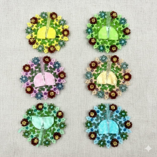 NOVELIKA - Beautiful Flowers Dress - Designed for idols of Thakur Ji, Kanha, and Bal Gopal Krishna ( Set of 6 ) 4-5 NO.