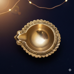 NOVELIKA -  Handcrafted Diya - Traditional Pradip, Decorative Brass Oil Lamp For Diwali & Festive Décor (Pack Of 3) 