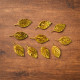 NOVELIKA - Brass Tulsi Patta -Tulasi Leaves Shaped (10)  Pieces for Craft Home Décor Designing Hobby Dresses (Light Golden)