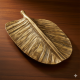 NOVELIKA - Golden Brass Banana Leaf Handcrafted Decorative Accent For Home Décor, Gift Item, Wall Decoration Less (Pack of 1)