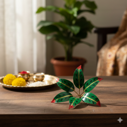 NOVELIKA - Golden Brass Mango Leaves For Pooja /Brass Amra Pallav/Pital Puja Aam Pack of 1