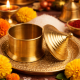 NOVELIKA - Golden Handmade Sindur Box | Sindoor Dibbi/Kumkum Dani, Brass Traditional (Pack of 1 )