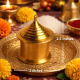NOVELIKA - Golden Handmade Sindur Box | Sindoor Dibbi/Kumkum Dani, Brass Traditional (Pack of 1 )