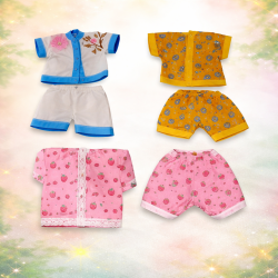 NOVELIKA - Laddu Gopal Cotton Night Dress (Random Colors Design Print)  Multicolor  Pack of 3 No-2