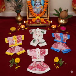 NOVELIKA - No -0 Laddu Gopal Dress Cotton Summer Night Suit for Krishna Idol Ladoo Gopal Dress (Pack of 5 )