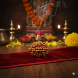 NOVELIKA - Natural 2 Mukhi ,Rudraksha (Brown) /2 Face Rudraksha Bead (Pendant)