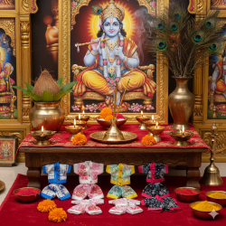 NOVELIKA - No 0-Laddu Gopal Cotton Night Dress (Random Colors Design Print)  Multicolor  Pack of 5 Size 0