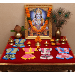 NOVELIKA - No-0-1 Thakur Ji Night Dress Set -Soft Pure Cotton for Laddu Gopal - Random Multicolor Designs (Pack of 5 )