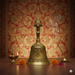 NOVELIKA - Products Vaastu /Feng Shui Spiritual Brass Tibetan Singing OM Bell/Buddhist Meditation Bell Size 6 Inches.