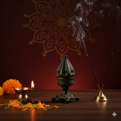 NOVELIKA -Antique Bronze Candle Holder Designed to open and fold like a Lotus Flower, Often sitting on a Tortoise base.(Set of 1)