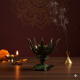 NOVELIKA -Antique Bronze Candle Holder Designed to open and fold like a Lotus Flower, Often sitting on a Tortoise base.(Set of 1)