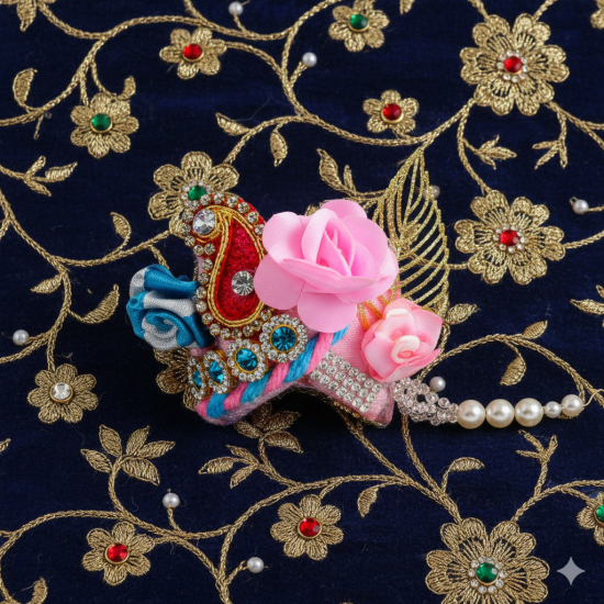 Novelika Laddu Gopal Mukut Beautiful Flower Pagdi of Ladoo Gopal Ji Set of 6 (LGM002)