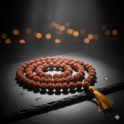 NOVELIKA -  Rudraksha Japa Mala 108+1 Beards Original For Mantra Jaap And Puja ( Set of 1 )