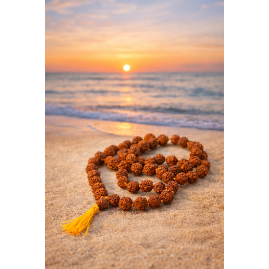 NOVELIKA -  Rudraksha Japa Mala 108+1 Beards Original For Mantra Jaap And Puja ( Set of 1 )
