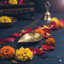 NOVELIKA -  Golden Handmade Pital Pradip, Brass Diya Or Deepak For Daily Puja Less (Pack of 1) 4Inches.