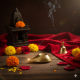 NOVELIKA -  Golden Handmade Pital Pradip, Brass Diya Or Deepak For Daily Puja Less (Pack of 1) 4Inches.