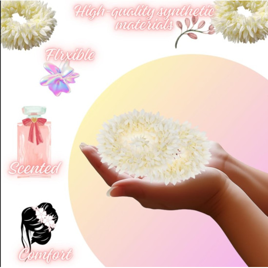 Novelika- White Premium Mogra Gajra Hair Accessories, Scented, Hair Flower Bun(NA1085)