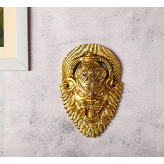 Novelika- Brass Lion Head Wall Hanging Narasimha Mask or Kirtimukha(NA665) Novelika- Brass Lion Head Wall Hanging Narasimha Mask or Kirtimukha(NA665)