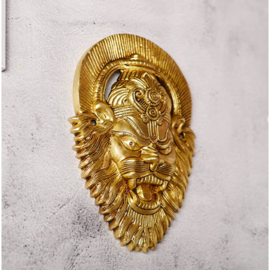 Novelika- Brass Lion Head Wall Hanging Narasimha Mask or Kirtimukha(NA665) Novelika- Brass Lion Head Wall Hanging Narasimha Mask or Kirtimukha(NA665)