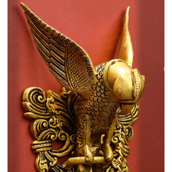 Novelika - Brass Parrot Wall Hanging with Bell (NA668)