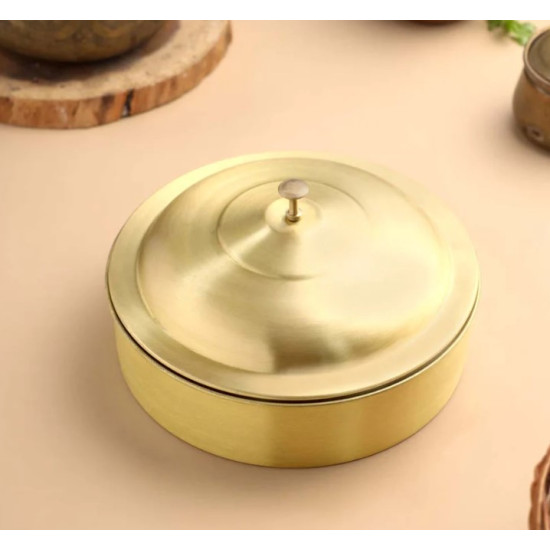 Novelika- Brass Chapati Box or  Roti Dabba(NA672)