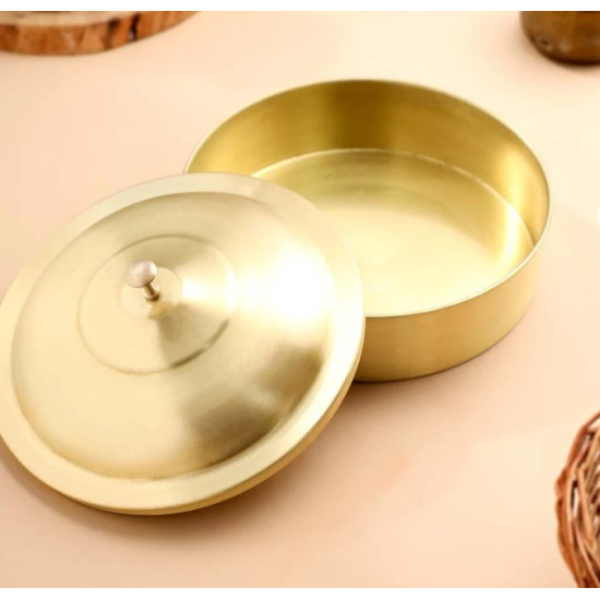Novelika- Brass Chapati Box or  Roti Dabba(NA672)