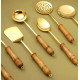 Novelika -  Brass Kitchen Utensils with Wooden Handles(NA687)
