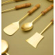 Novelika -  Brass Kitchen Utensils with Wooden Handles(NA687)