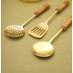 Novelika -  Brass Kitchen Utensils with Wooden Handles(NA687)