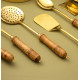 Novelika -  Brass Kitchen Utensils with Wooden Handles(NA687)