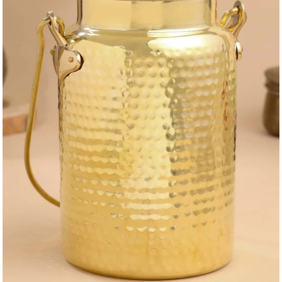 Novelika- Pure Brass Hammered Milk Pot Milk Barni, Milk Can, Ketli, Dolchi (NA670)