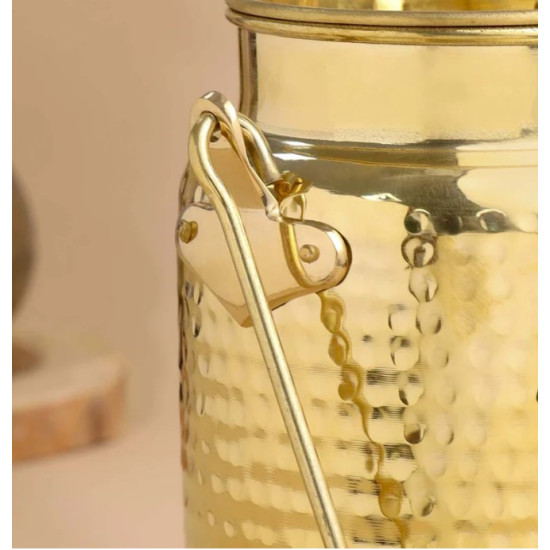 Novelika- Pure Brass Hammered Milk Pot Milk Barni, Milk Can, Ketli, Dolchi (NA670)