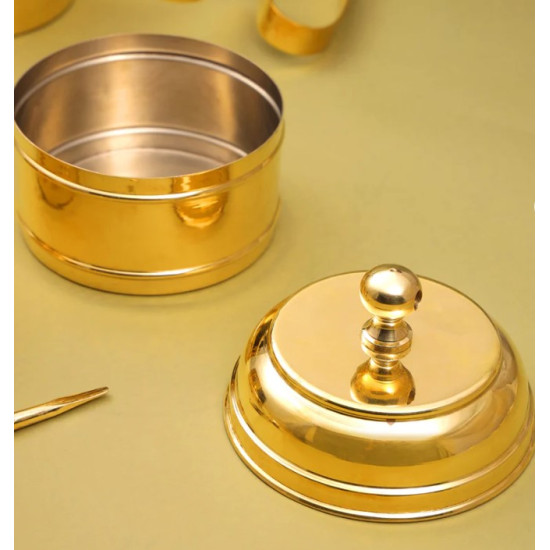 NOVELIKA-  Traditional Brass Tiffin Box or Dabba(NA692)