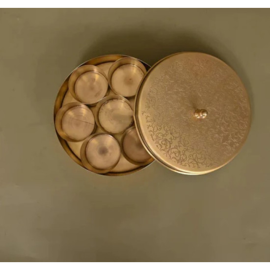 NOVELIKA- Brass Masala Daani / Spice Box (NA693)
