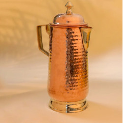 NOVELIKA-  Hammered Copper Water jug with a Lid(NA696)