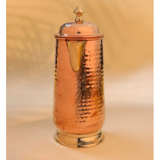 NOVELIKA-  Hammered Copper Water jug with a Lid(NA696)