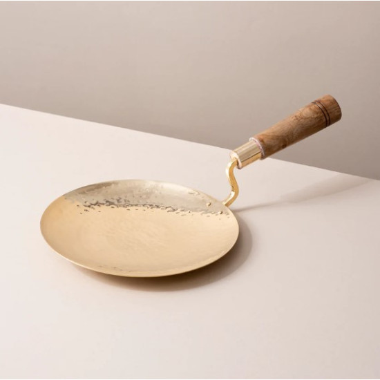NOVELIKA - Brass Roti Tawa with a Durable Wooden Handle(NA699) NOVELIKA - Brass Roti Tawa with a Durable Wooden Handle(NA699)